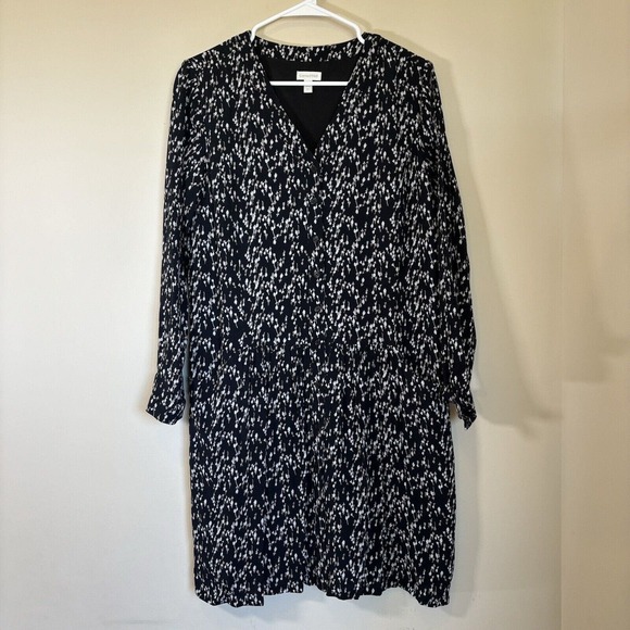 Garnet Hill Women's Boho Style Button Baggy Drop Waist Big Pkt Flowy Dress Sz 4 - Picture 2 of 14